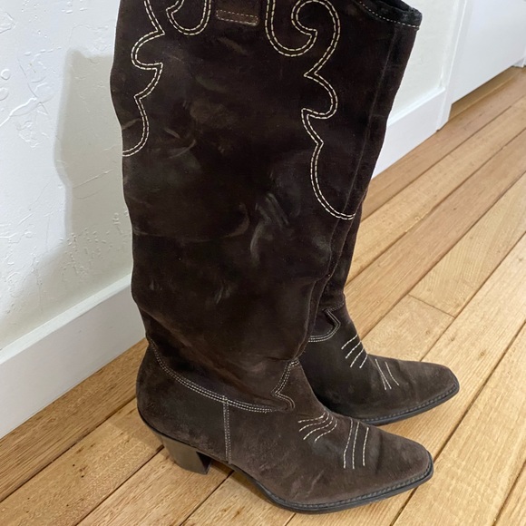 Via Spiga Suede cowboy boots. Size 7-1/2 - Picture 1 of 5